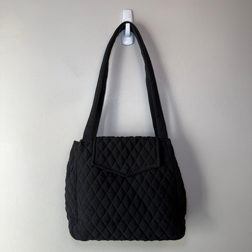 Vera Bradley Original Quilted Tote Shoulder Bag Purse Black